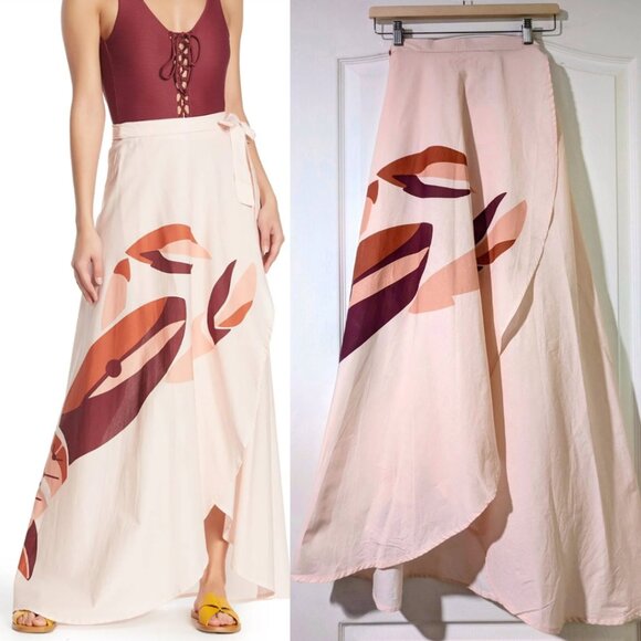 Onia | Amanda Wrap Skirt in Lobster Pink - Picture 1 of 11